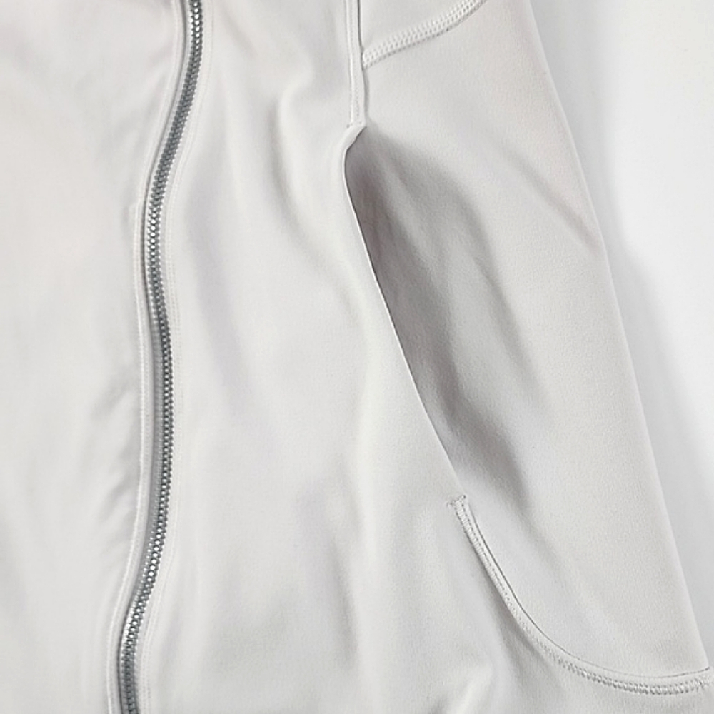 Lululemon Every Journey Hooded Zip Up Jacket Stone WhiteThumbholes Size 8 - Picture 8 of 13